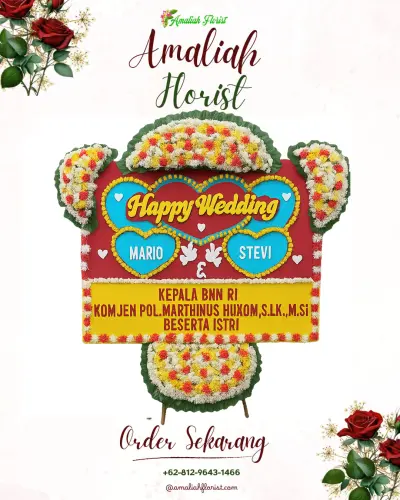 Karangan Papan Bunga Pernikahan di Sukarasa
